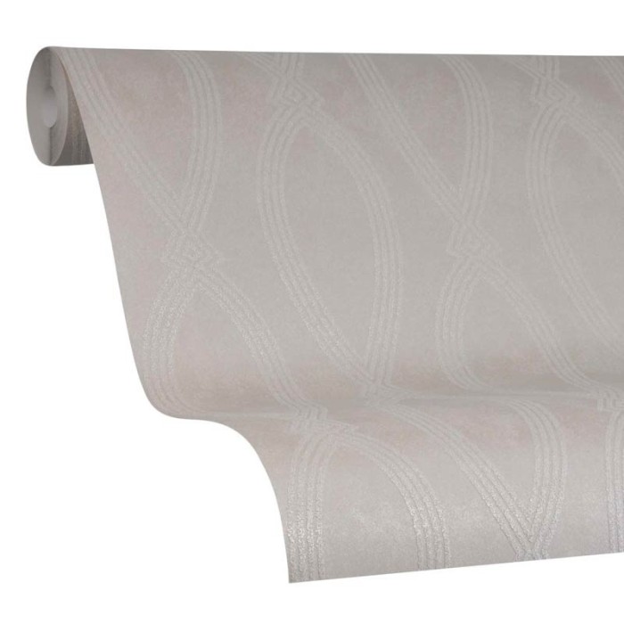 Papel pintado elegante patrón geométrico relieves gris - Marburg Memento 32017