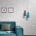 Papeldecor|Papier Peint brique gris clair industriel|Imitation Brique
