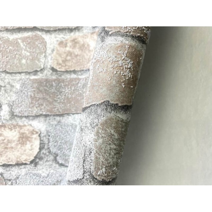 Papeldecor|Tapete hellgraue industrielle Ziegel|Ziegelimitat