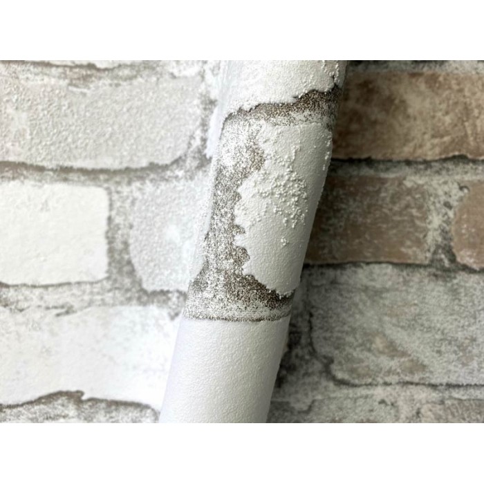 Papeldecor|Papier Peint brique blanche industrielle|Imitation Brique