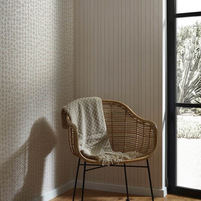 Papeldecor|Moderne Wandtapete in Weiß mit glänzenden Dreiecken|Tapeten