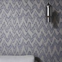 Papeldecor|Papier peint mural moderne rayures ethniques zigzag bleues|Papier Peint