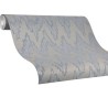 Papeldecor|Papier peint mural moderne rayures ethniques zigzag bleues|Papier Peint