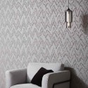 Papeldecor|Papel pintado decorativo gris moderno con rayas zigzag estilo étnico|Papel Pintado