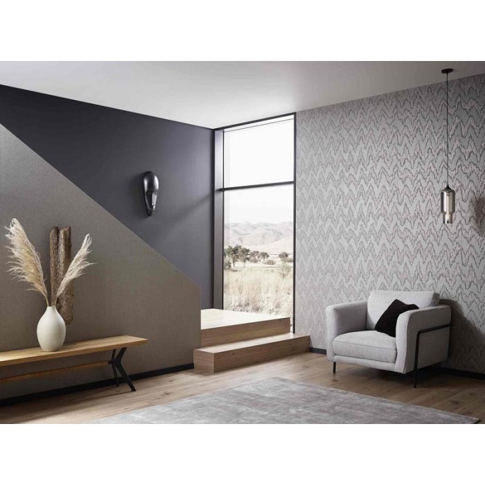 Papeldecor|Papel pintado decorativo gris moderno con rayas zigzag estilo étnico|Papel Pintado