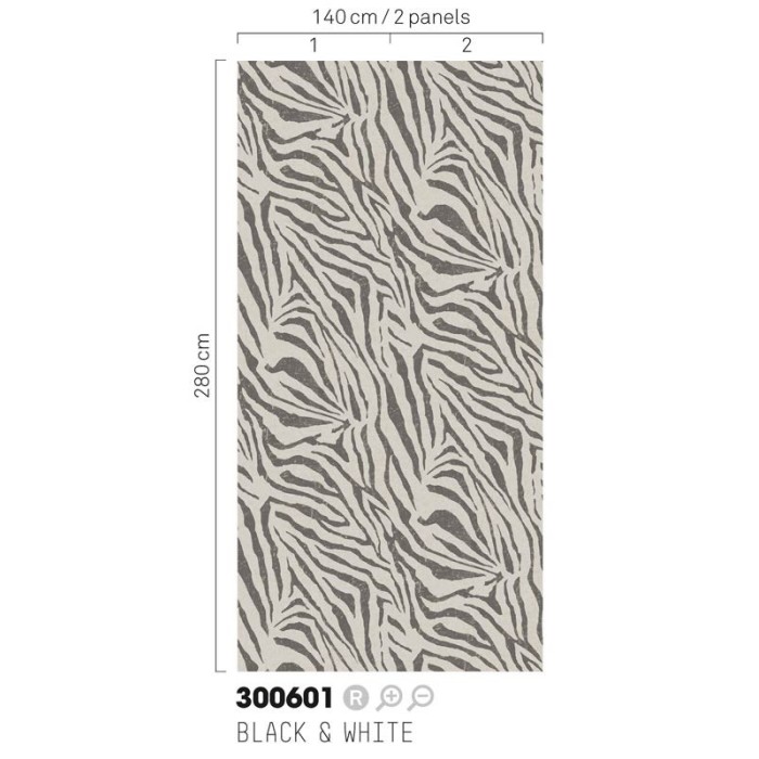 Eijffinger|Wall mural ethnic zebra skin black white|Wallmurals