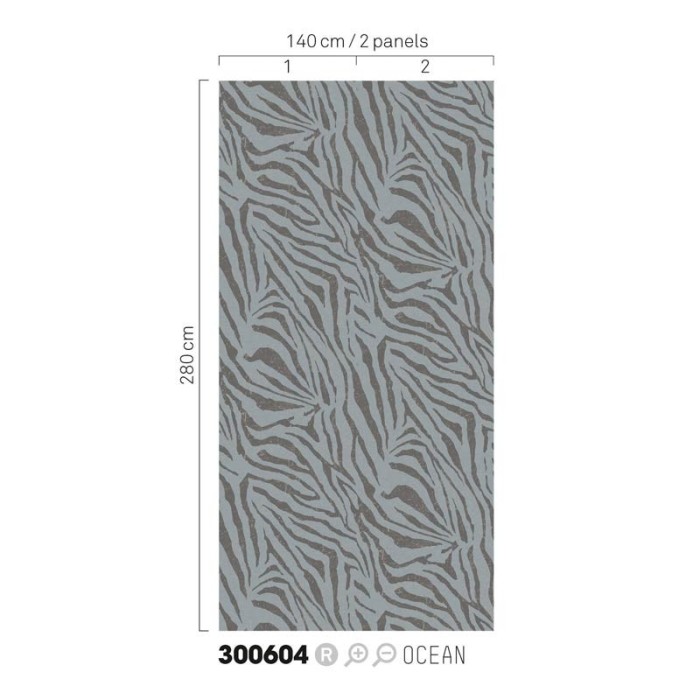 Eijffinger|Wall mural ethnic zebra skin blue|Wallmurals
