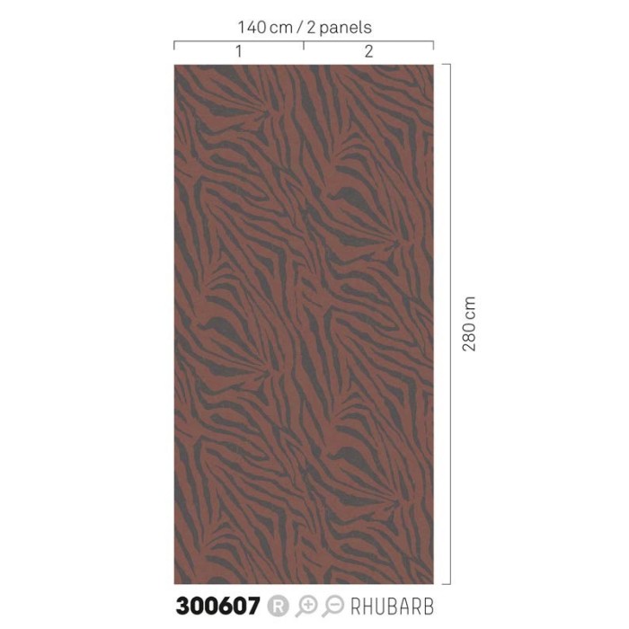 Mural pared étnico piel de cebra rojo negro - Eijffinger Skin 300607