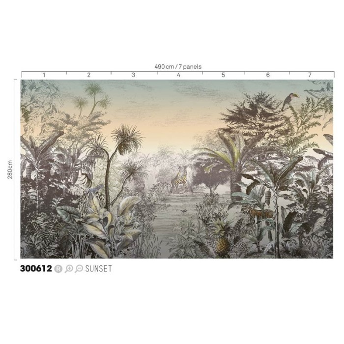 Eijffinger|Wall mural African landscape with wildlife|Wallmurals