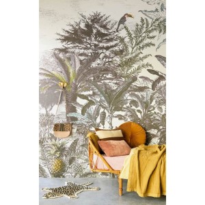 As Creation|Wall mural Nordic abstract forest green and beige|Wallmurals 2