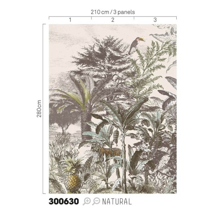 Eijffinger|Papier peint panoramique tigre dans la jungle|Panoramiques