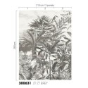Eijffinger|Papier peint panoramique jungle noir blanc avec tigre|Panoramiques