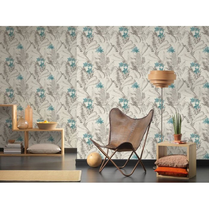 Papeldecor|Wallpaper exotic large leaf floral|Wallpaper