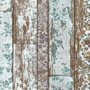 As Creation|Papier Peint planches de bois avec motifs floraux|Papier Peint