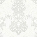 As Creation|Papier Peint style damas ou baroque blanc effet brillant|Damas