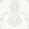 As Creation|Papier Peint style damas ou baroque blanc effet brillant|Damas