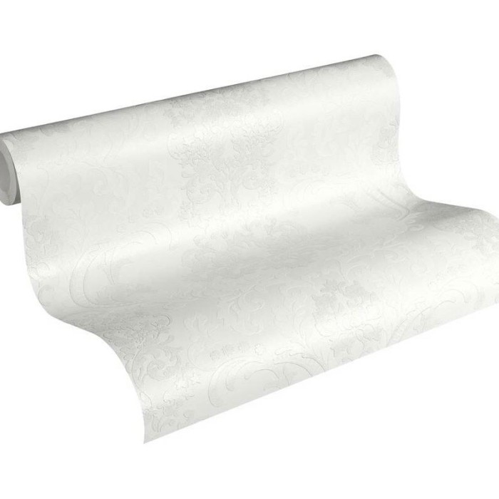 Papel pintado estilo damasco o barroco blanco efecto brillo - As Creation Neue Bude 2.0 361661