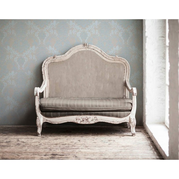 As Creation|Tapete Damast in Beige und Türkis mit Glanzeffekt|Damast