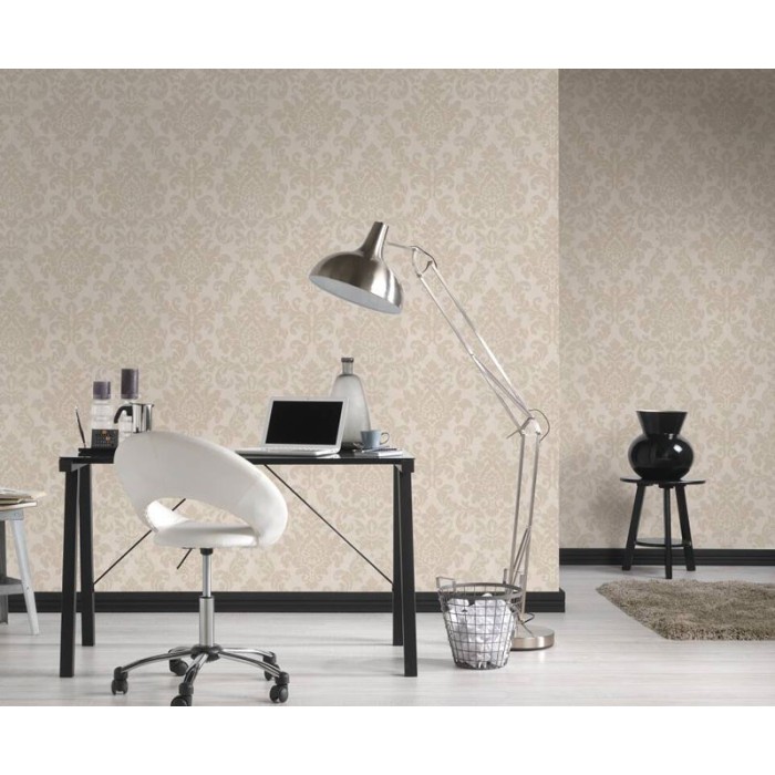 As Creation|Modern white and beige damask Wallpaper metazalido|Wallpaper