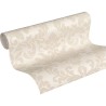 As Creation|Papier Peint damas blanc et beige moderne metazalido|Papier Peint