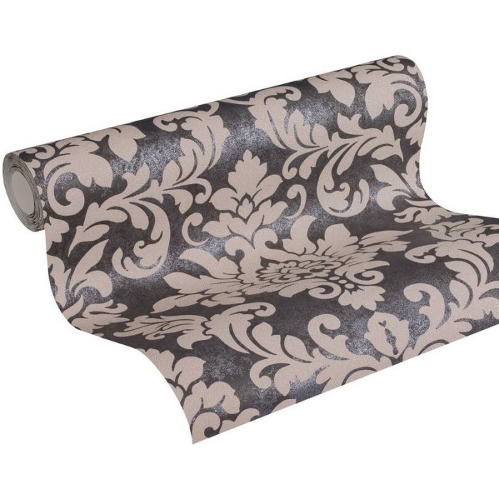 As Creation|Papel pintado damasco negro moderno metazalido|Papel Pintado