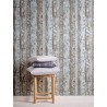 Papeldecor|Tapete Holzbretter mit Blumenmotiven|Holzimitat