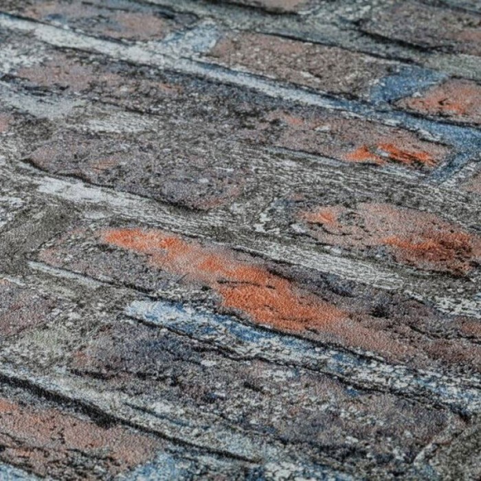 Papeldecor|Tapete gealterter dunkelgrauer Ziegelstein|Ziegelimitat