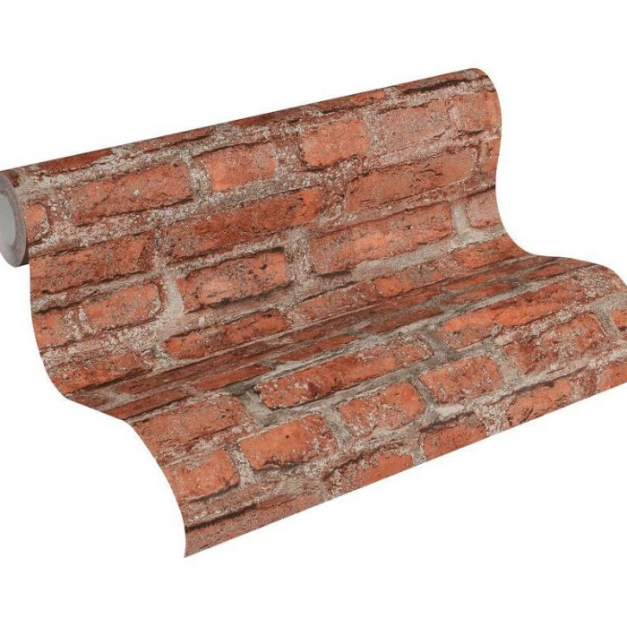 Papel pintado ladrillo rojo rústico -  220-3767