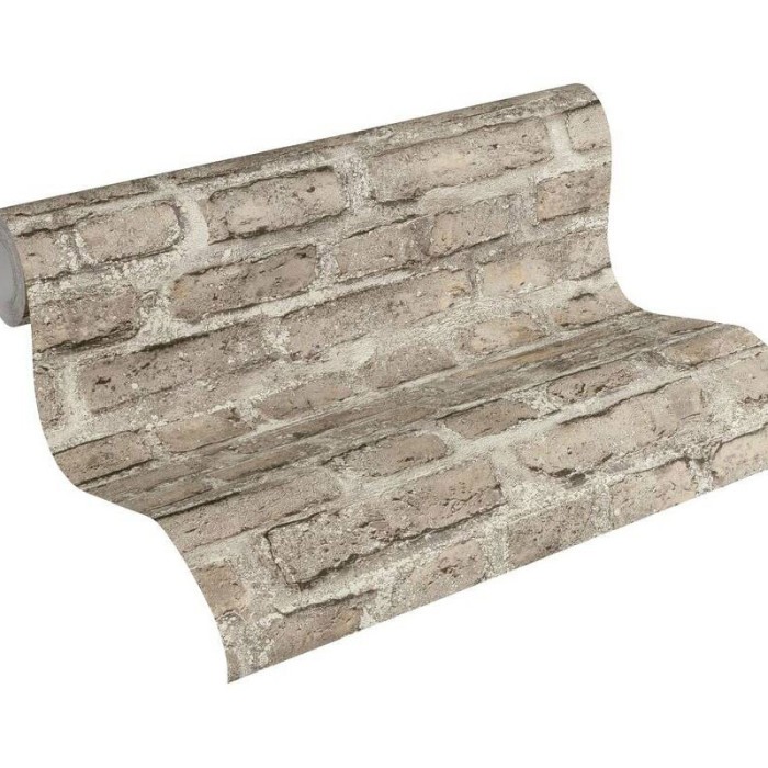 Papeldecor|Papier Peint brique grise vieillie|Imitation Brique