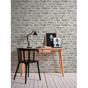 Papeldecor|Papel pintado helechos y hojas plátano lila marrón beige|Papel Pintado 2