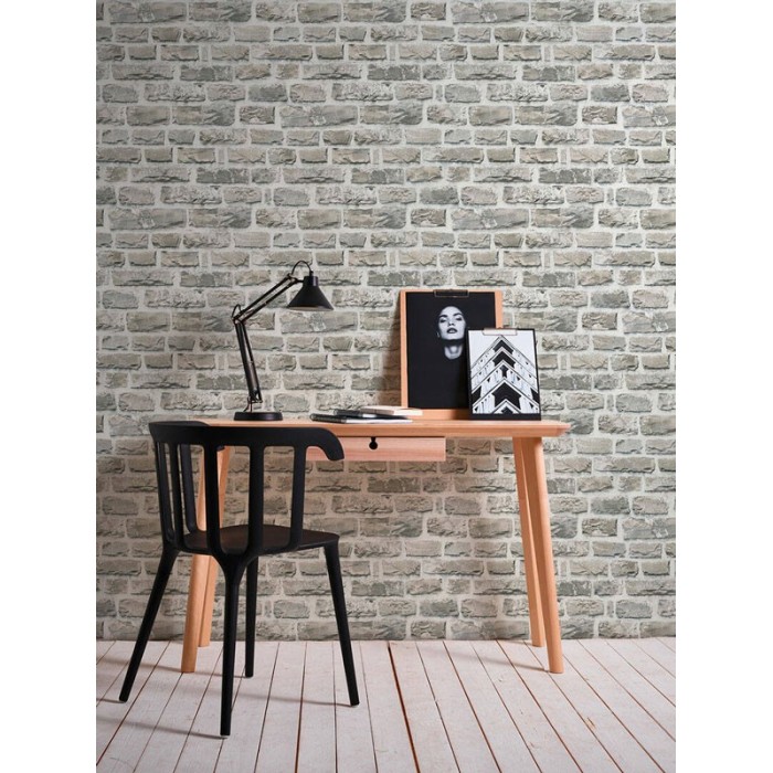 Papeldecor|Papier Peint pierre grise style rustique|Imitation Pierre