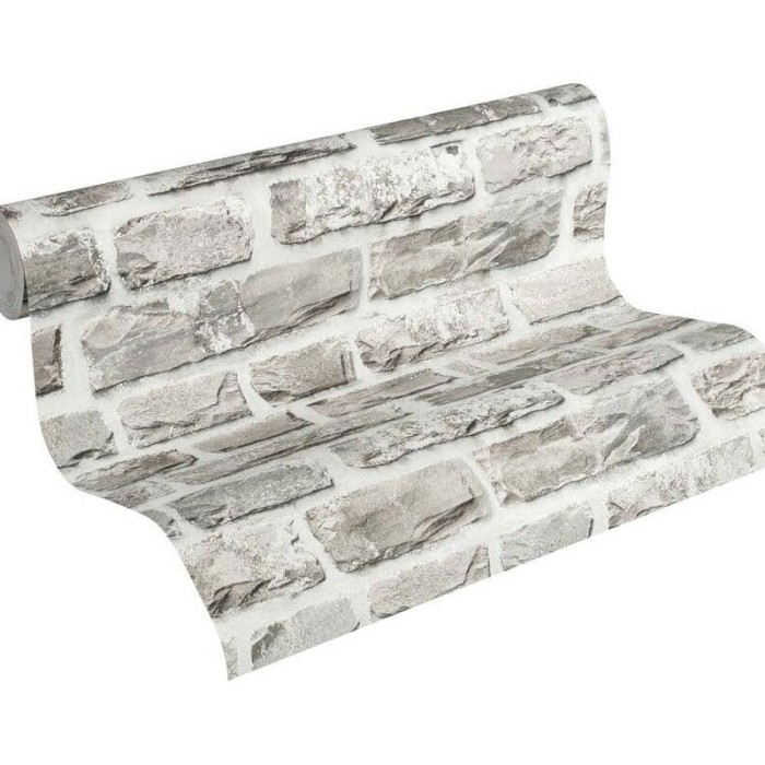 Papeldecor|Papier Peint pierre grise style rustique|Imitation Pierre