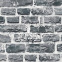 Papeldecor|Tapete schwarze Natursteinwand|Steinimitat