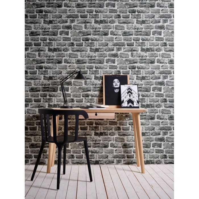 Papeldecor|Tapete schwarze Natursteinwand|Steinimitat