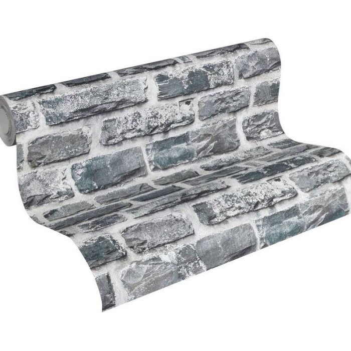 Papeldecor|Wallpaper natural black stone wall|Stone Imitation