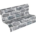 Papeldecor|Papier Peint mur en pierre naturelle noire|Imitation Pierre