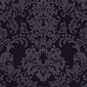 Versace|Papel pintado Versace floral ornamental crema, dorado y negro|Damasco