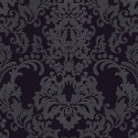 Papeldecor|Papier Peint damas noir et argenté avec brillance|Papier Peint