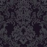 Papeldecor|Papel pintado damasco negro y plateado con brillo|Papel Pintado