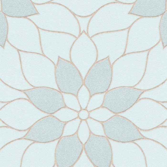 Papeldecor|Papel pintado moderno flores grandes verde brillo|Papel Pintado