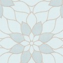 Papeldecor|Modern wallpaper with large green glossy flowers|Wallpaper