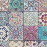 Papel pintado azulejo hidráulico multicolor -  220-3788