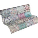 Papel pintado azulejo hidráulico multicolor -  220-3788