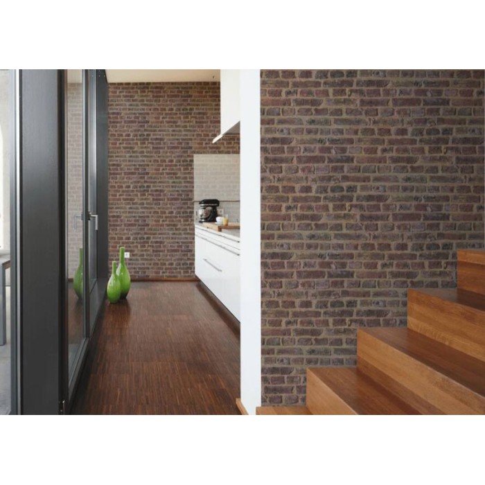 Papeldecor|Papier Peint brique marron apparente|Imitation Brique