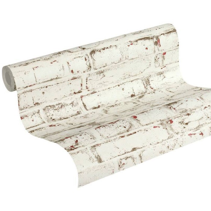Papeldecor|Papier Peint brique blanche industrielle|Imitation Brique