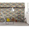 Papeldecor|Papier Peint jardin floral blanc et multicolore|Papier Peint