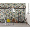 Papeldecor|Light blue floral wallpaper with multicolored flowers|Wallpaper