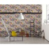 Papeldecor|Cheerful pink and multicolor floral wallpaper|Wallpaper