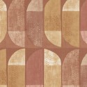 Papeldecor|Papel Pintado moderno forma círculos marrón y terracota|Papel Pintado