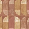 Papeldecor|Papel Pintado moderno forma círculos marrón y terracota|Papel Pintado